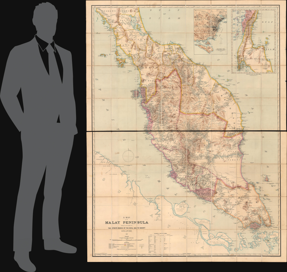 A Map of the Malay Peninsula Compiled by and Published for The Straits Branch of the Royal Asiatic Society Singapore. - Alternate View 1