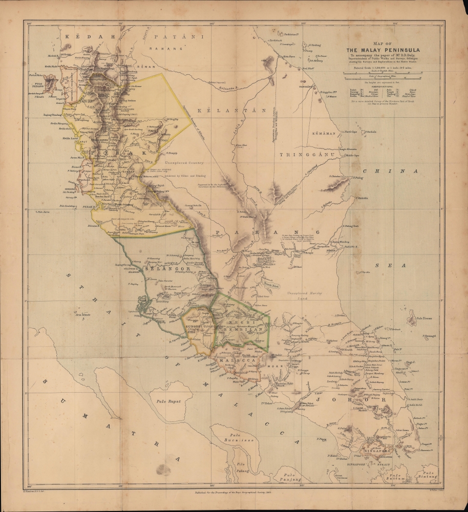 Map of the Malay Peninsula : to accompany the paper of Mr. D.D. Daly... - Main View