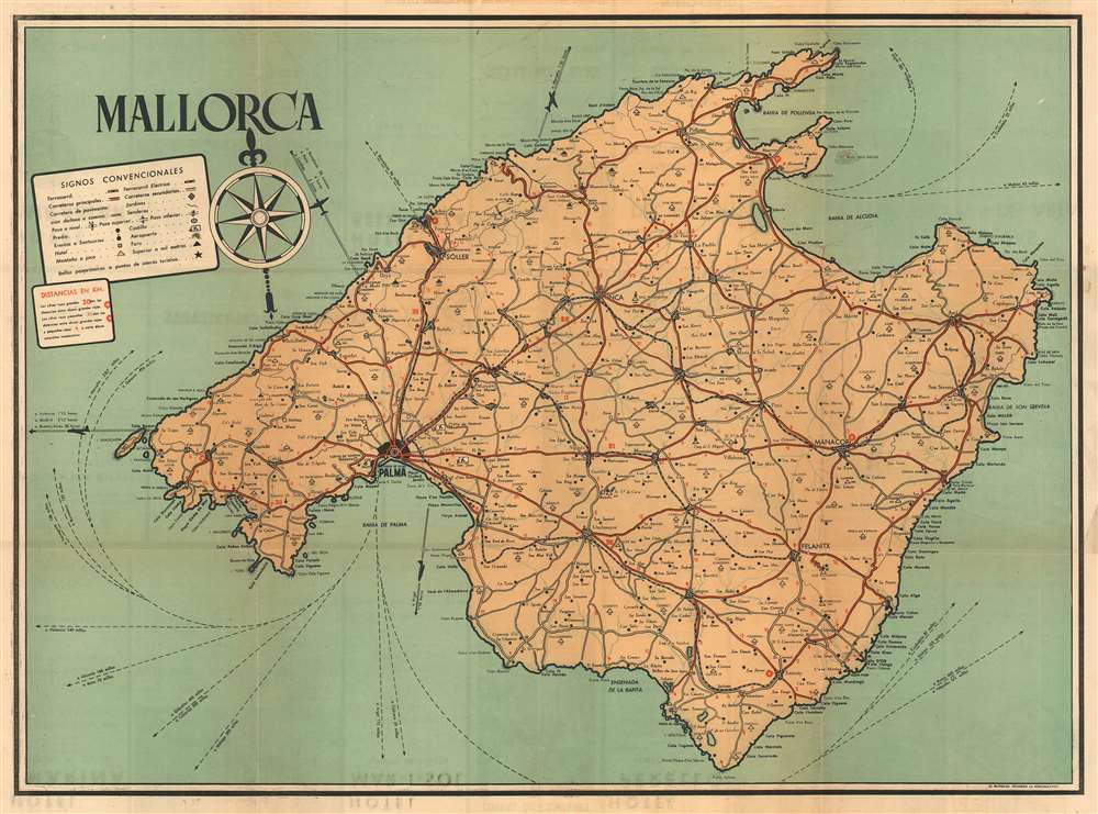 Mallorca / Mapa de la Isla de Mallorca. - Main View