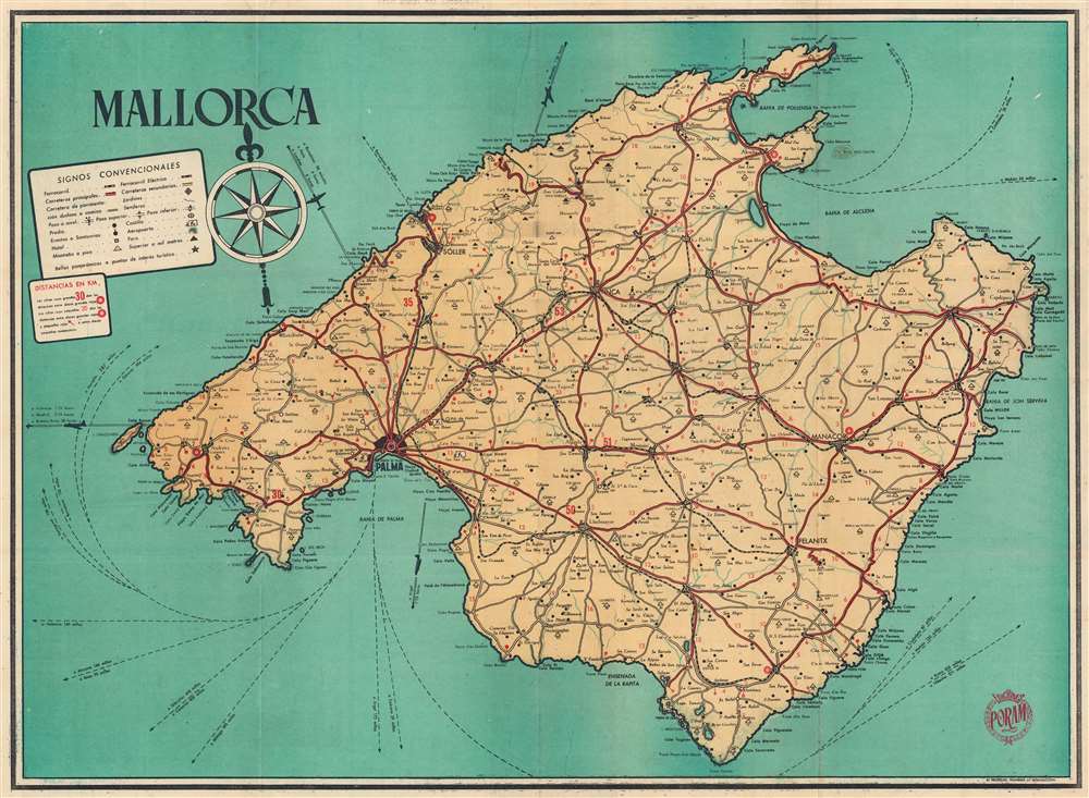 Mallorca / Mapa de la Isla de Mallorca. - Main View
