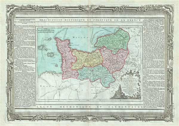 Carte des Departemens de la Manche, du Calvados, de l'Orne, de l'Eure et de la Seine Inferieure. - Main View