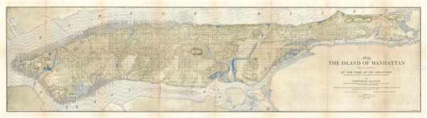 1609 The Island of Manhattan (Mannahtin) at the Time of its Discovery Showing its Elevations, Water-Courses, Marshes, and Shore Line. - Main View