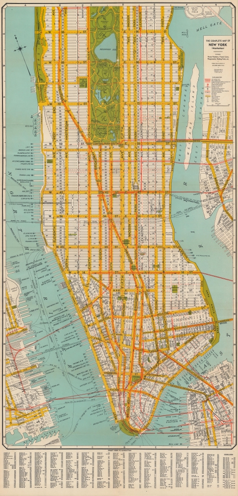 The complete map of New York (Manhattan) / The complete map of New York and Southwestern Bronx. - Alternate View 2