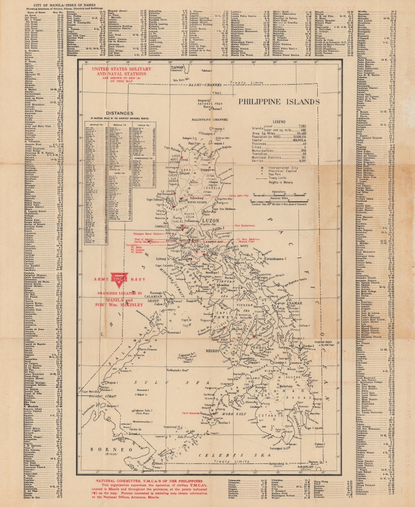 Complimentary Map of the City of Manila Prepared under the Direction of the Engineer. Phil. Dept. U.S. Army 1935. Corrected to 1938. - Alternate View 1