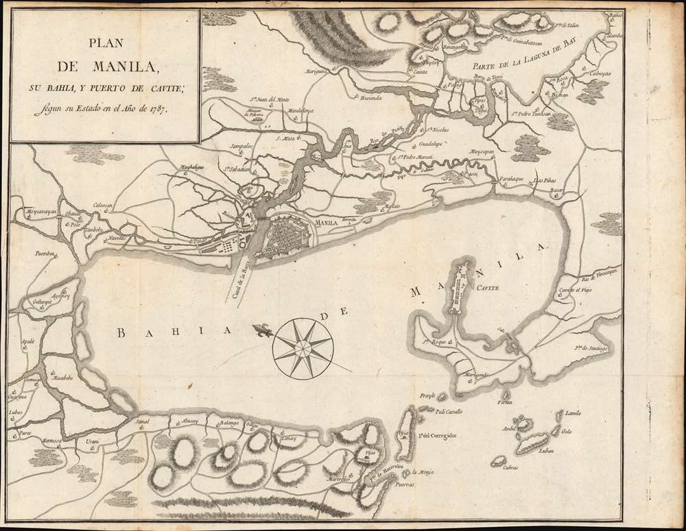 Plan de Manila, su Bahia, y Puerto de Cavite; Segun su Estade en el Ańo de 1787. - Main View