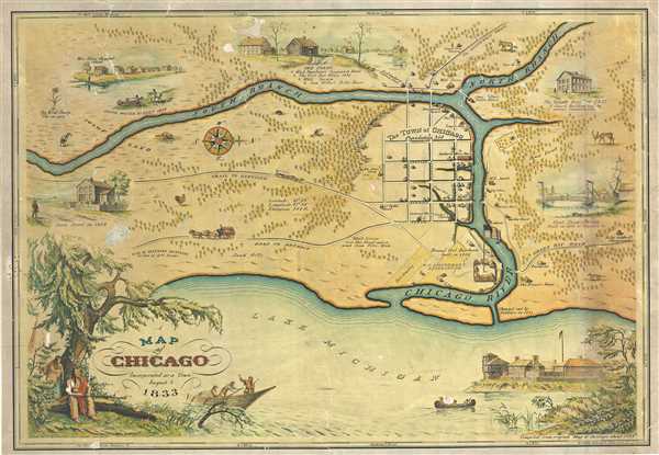 A Map of Chicago Incorporated as a Town August 5 1833. - Main View
