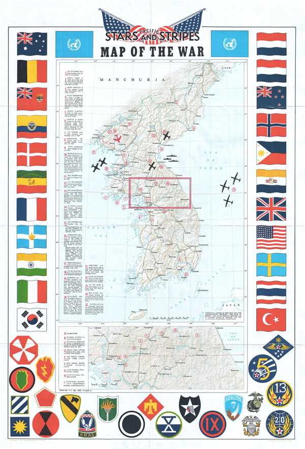 Pacific Stars and Stripes Map of the War. - Main View