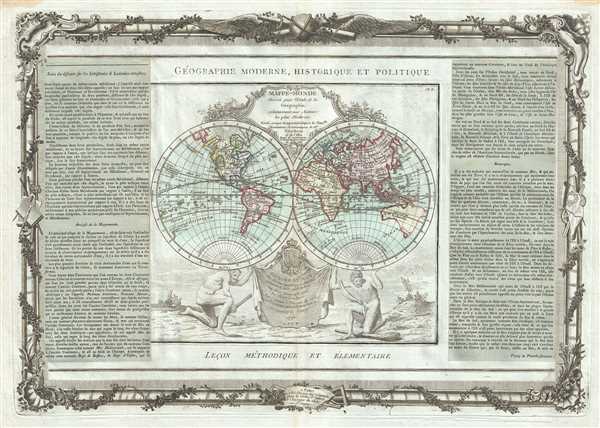 Mappe-Monde dressee pour l'Etude de la Geographie, relativement aux Auteurs les plus Modernes. - Main View