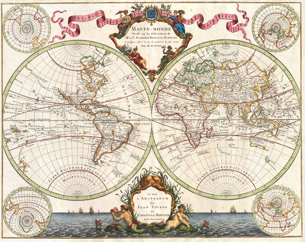 Mappe-Monde Dresse sur les Observations de Mrs. De L'Academie Royale des Sciences et quelque3s autres et sur les memoires les plus recens Par M. De L'Isle. - Main View