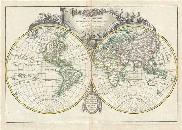 Mappe-Monde ou Description du Globe Terrestre, Assujettie aux Observations Astronomiques. - Main View