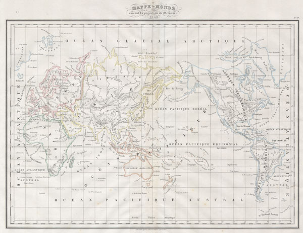 Mappe-monde suivant la projection de Mercator. - Main View