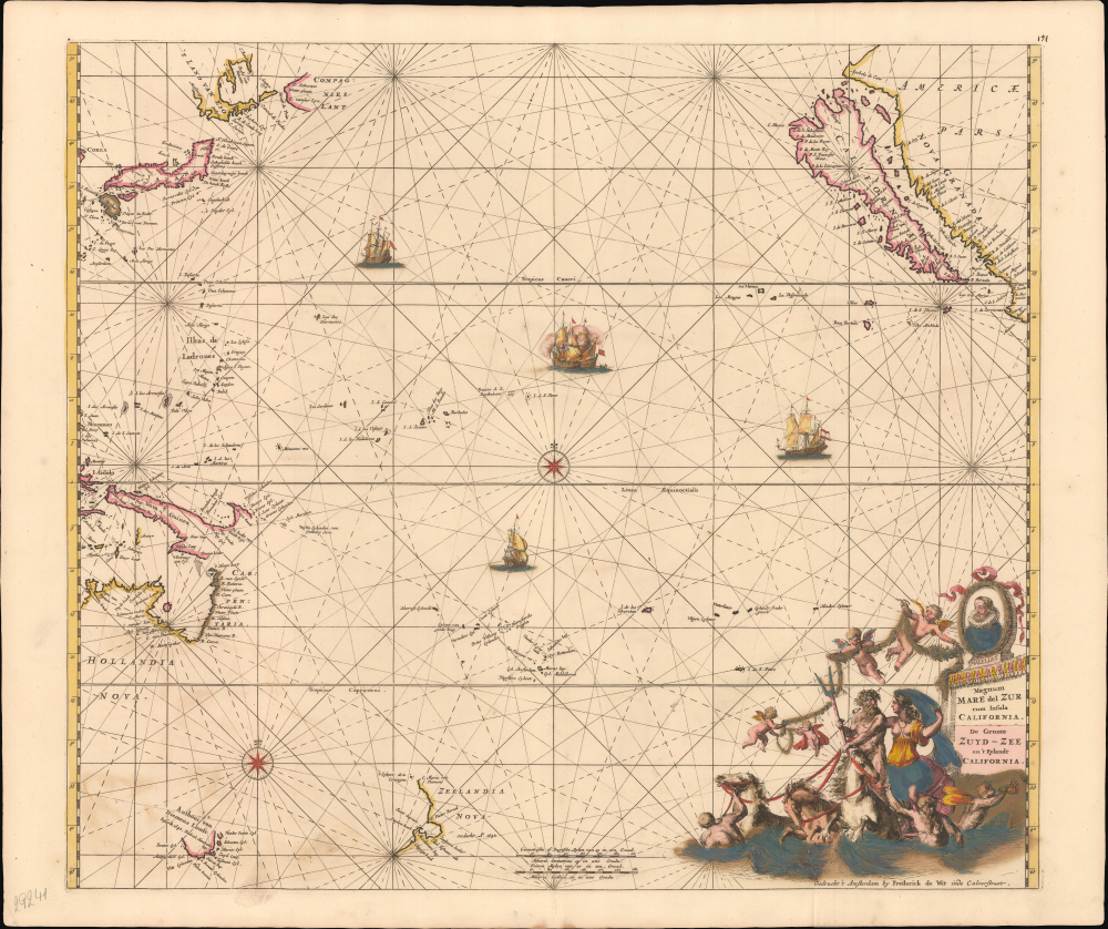 1675 De Wit Nautical Map of the Pacific Ocean w/ California as an Island