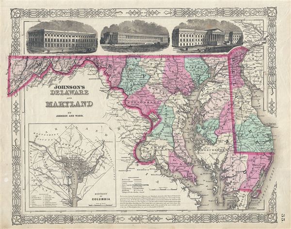 Johnson's Delaware and Maryland. - Main View