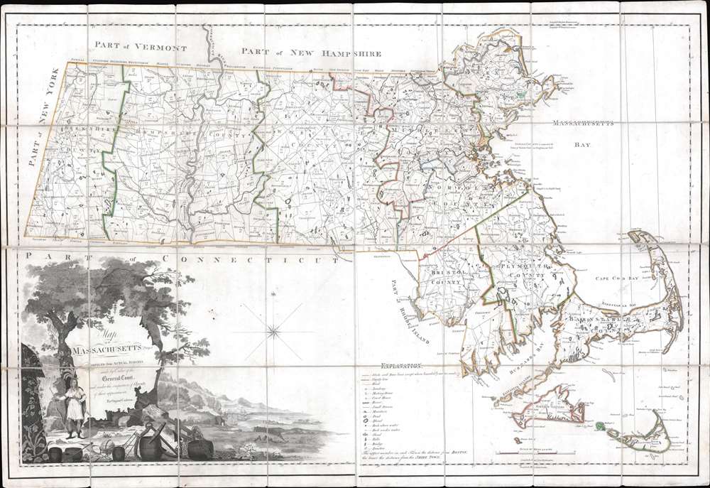 Map of Massachusetts Proper Compiled form Actual Surveys made by Order of the General Court, and under the inspection of Agents of their appointment, by Osgood Carleton. - Main View