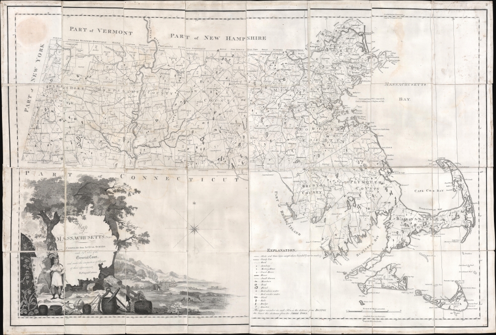 Map of Massachusetts Proper Compiled form Actual Surveys made by Order of the General Court, and under the inspection of Agents of their appointment, by Osgood Carleton. - Main View