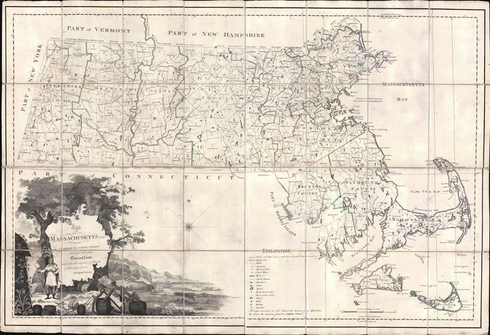 Map of Massachusetts Proper Compiled form Actual Surveys made by Order of the General Court, and under the inspection of Agents of their appointment, by Osgood Carleton. - Main View