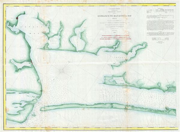 Preliminary Chart of the Entrance to Matagorda Bay Texas. - Main View