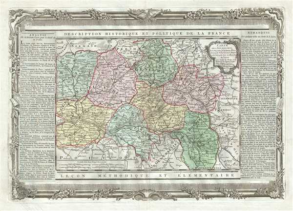 Carte des Departemens de la Mayenne, de la Sarte, d'Eure et Loire, de Maine et Loire, d'Indre et de Loire, du Loir et Cher, et du Loiret. - Main View