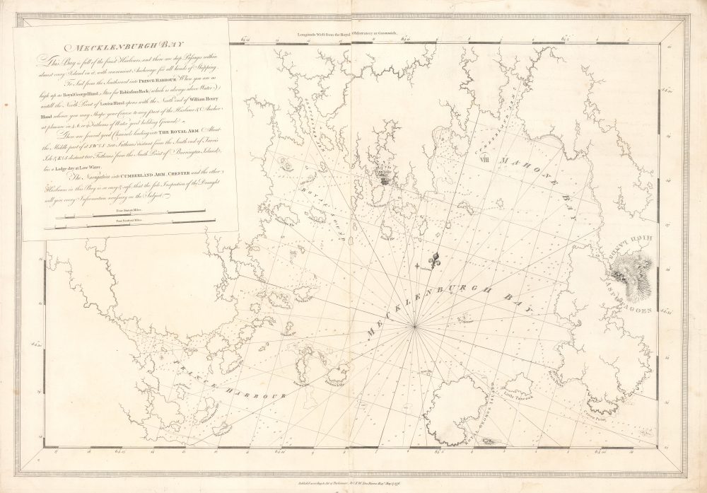 1776 Des Barres Nautical Map of Mahone Bay (Mecklenburgh Bay), Nova Scotia