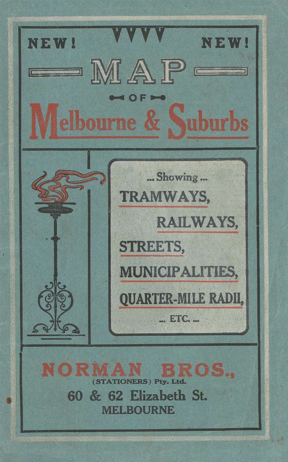 Norman Bros. New Map of Melbourne and Suburbs. - Alternate View 2