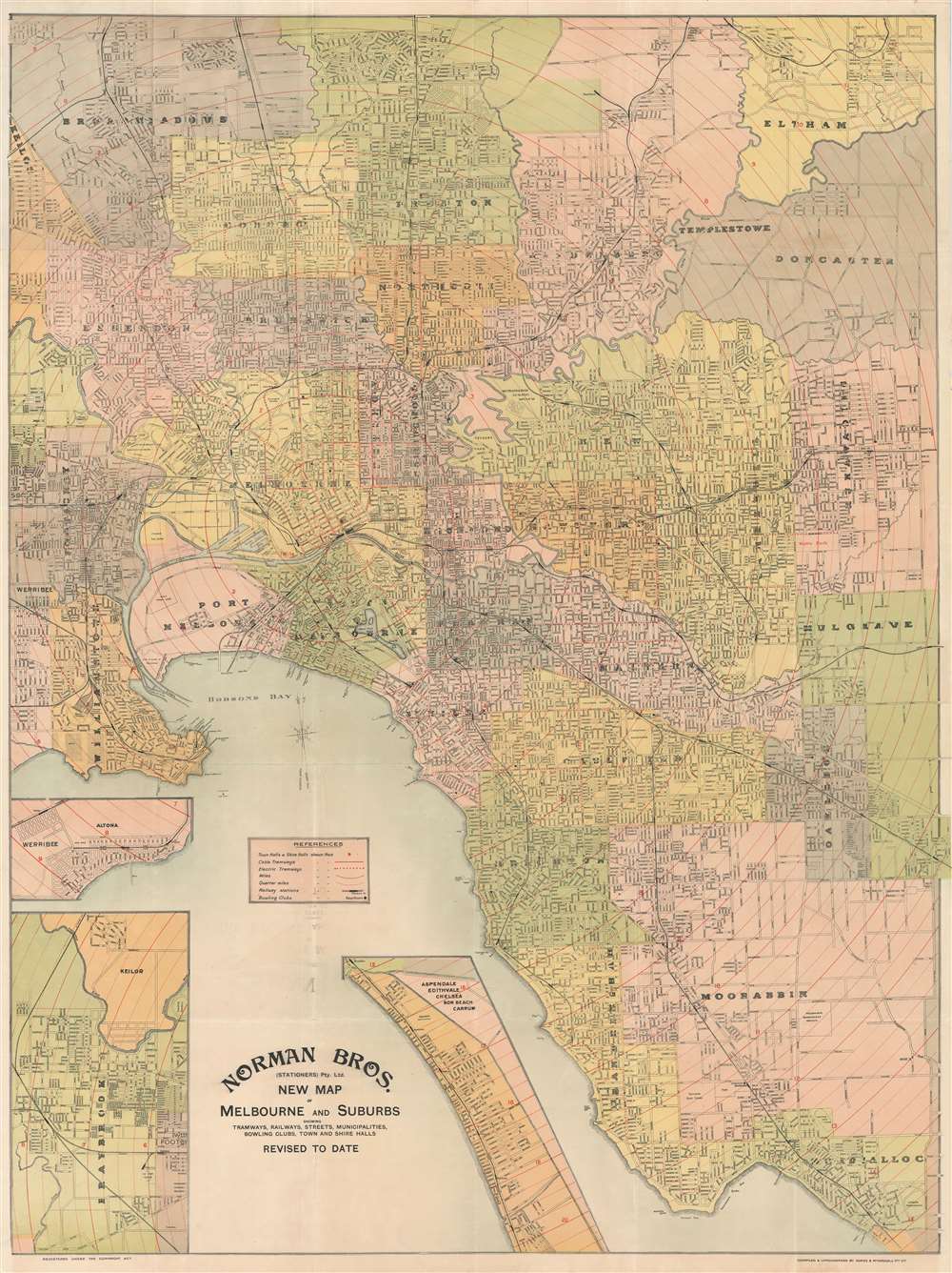 Norman Bros. New Map of Melbourne and Suburbs. - Main View