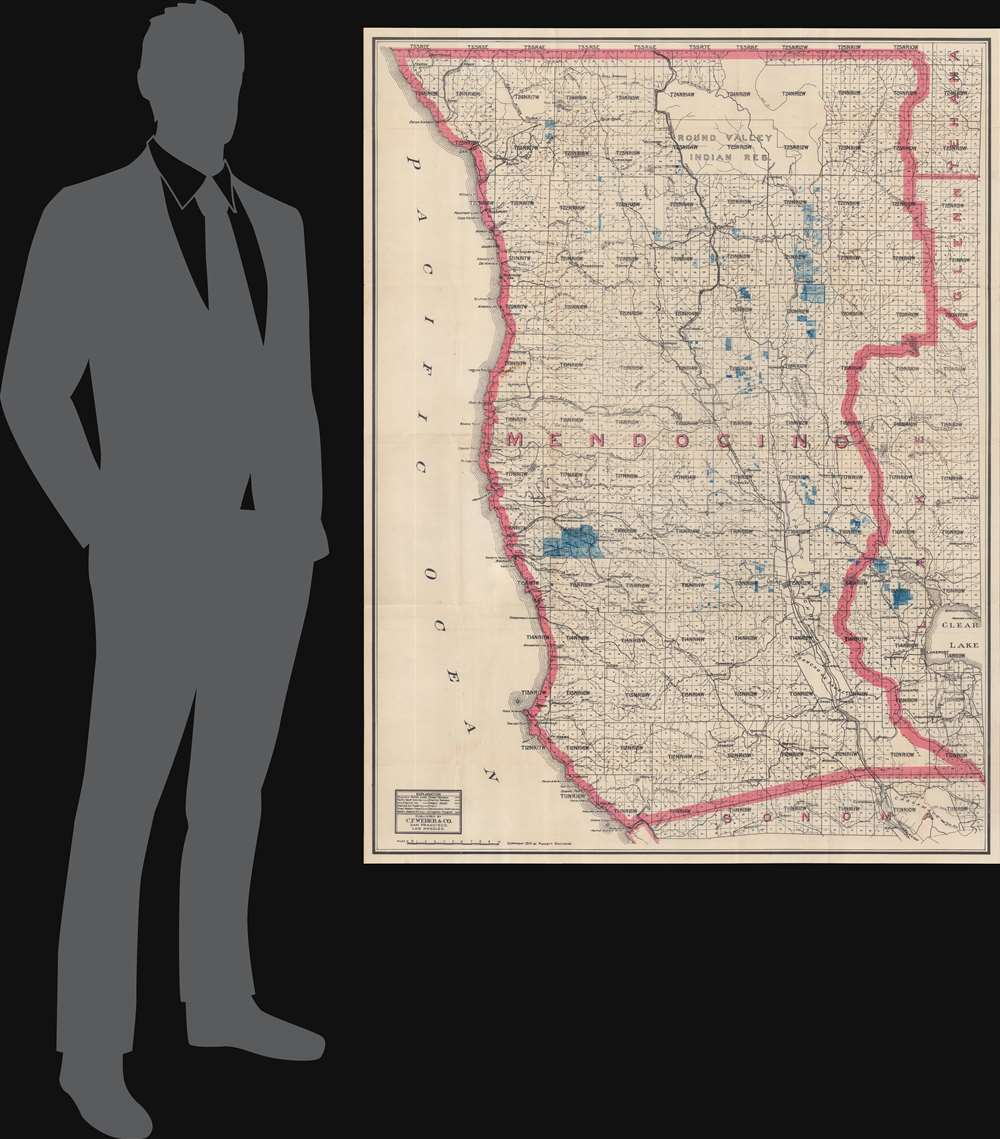 Weber's Map of Mendocino County California. - Alternate View 1