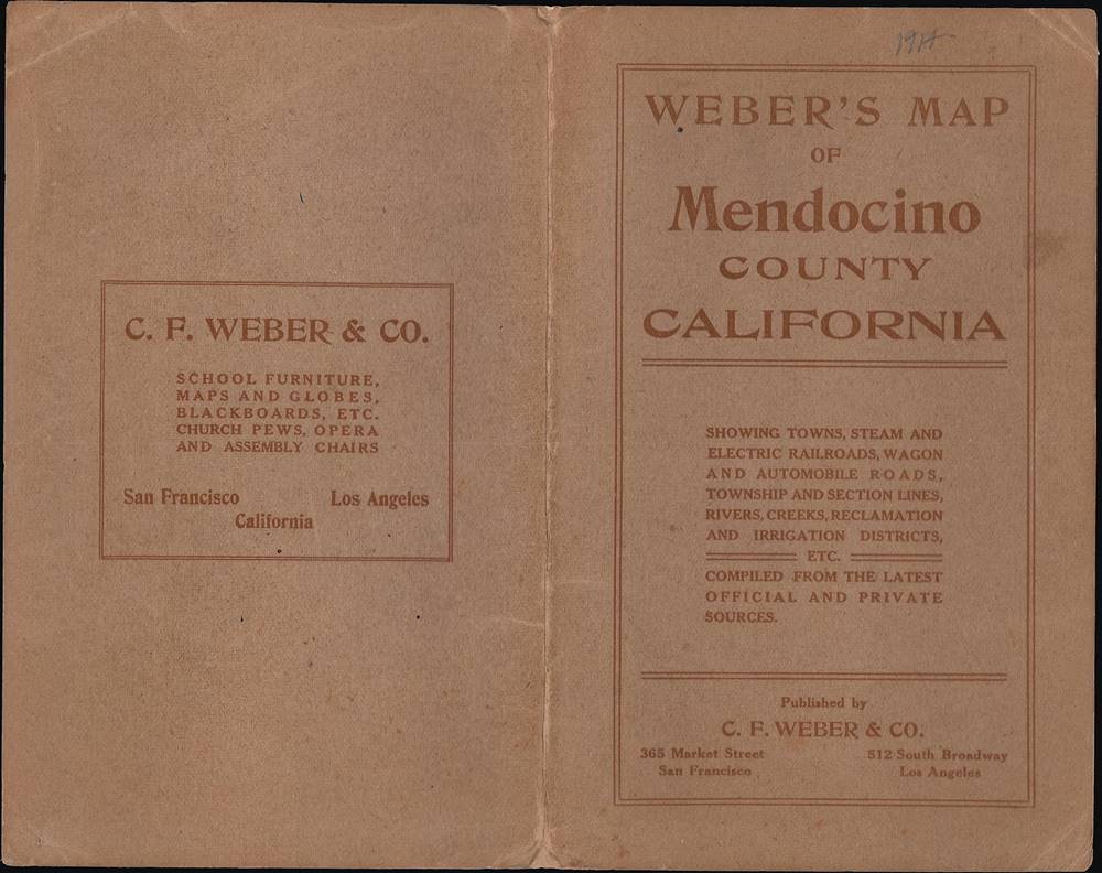 Weber's Map of Mendocino County California. - Alternate View 2