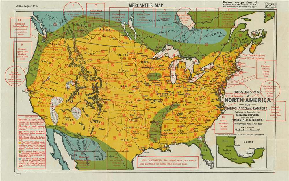 Babson's Map of North America for Merchants and Bankers. - Main View