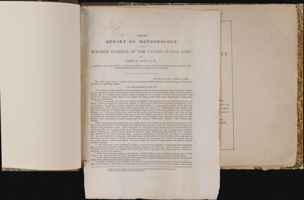 Professor James P. Espy's 1st. 2nd. and 3rd. Reports on Meteorology. 1843 - 1851. - Alternate View 1