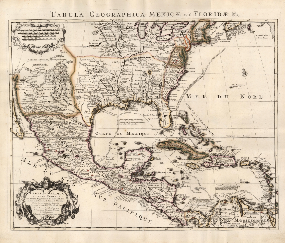 Carte du Mexique et de la Floride des Terres Angloises et des Isles Antilles... / Tabula Geographica Mexicae et Floridae etc. - Main View
