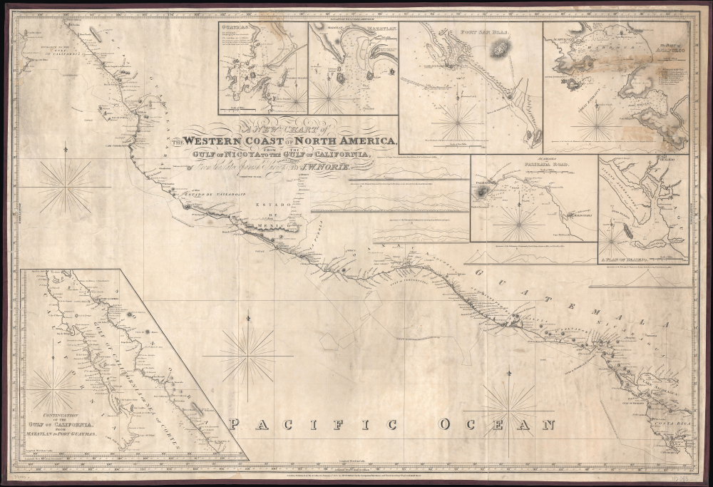 A New Chart of the Western Coast of North America from the Gulf of Nicoya to the Gulf of California, Drawn Chiefly From the late Spanish Surveys. - Main View