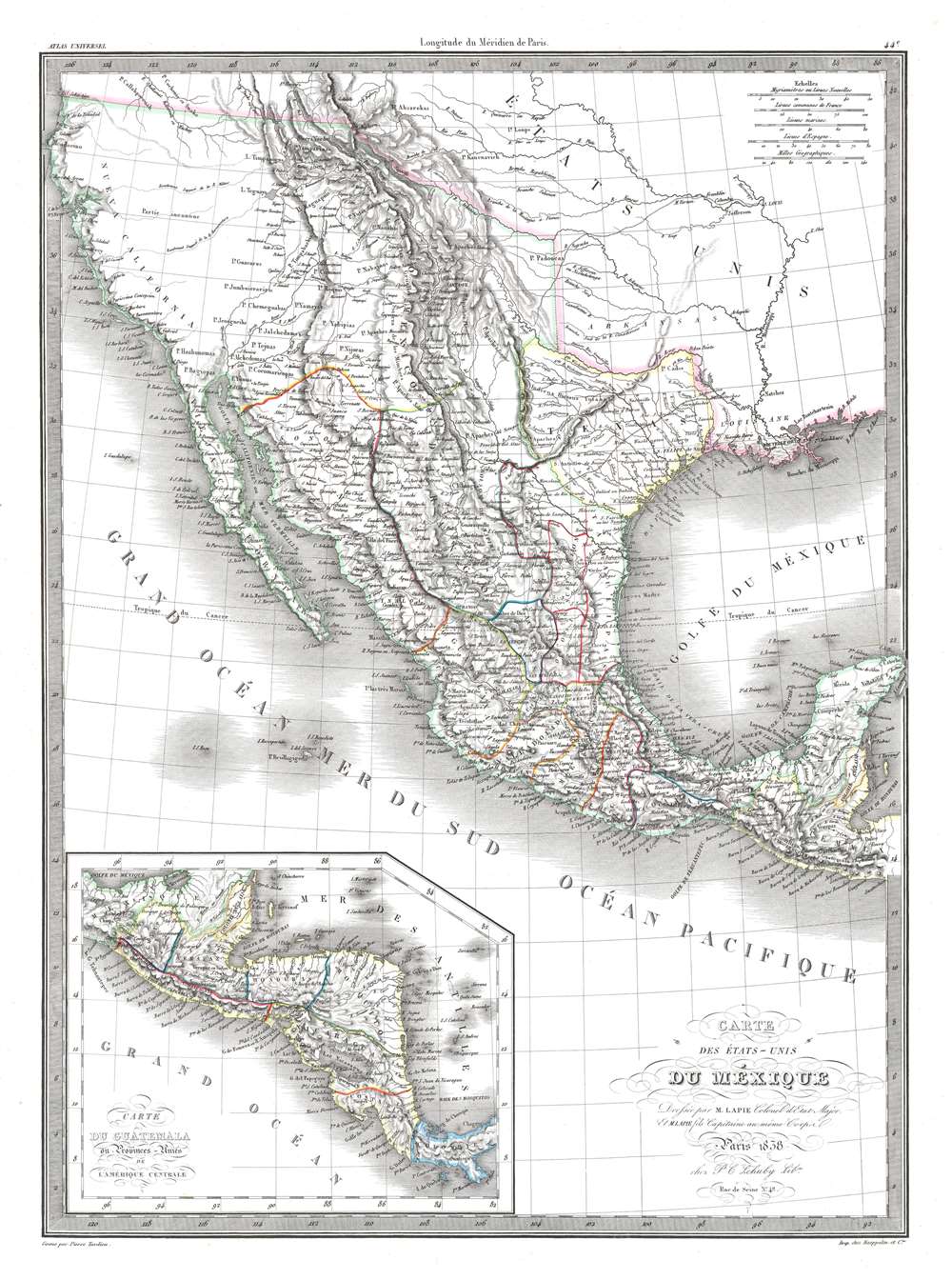 Carte des États-Unis du Méxique. - Main View