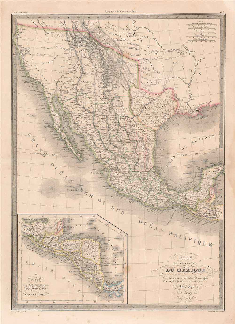Carte Des États-Unis du Méxique. - Main View