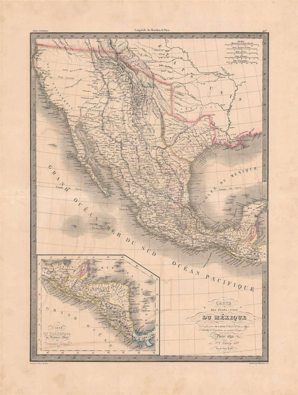 Carte Des États-Unis du Méxique. - Main View