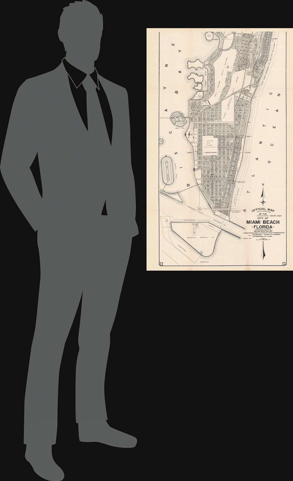 Official Map Adopted November 3, 1920 of the city of Miami Beach Florida. - Alternate View 1