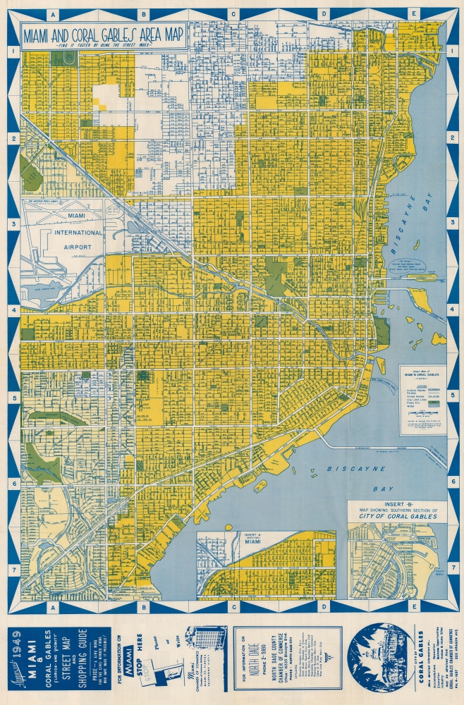 Miami and Coral Gables Area Map. - Main View