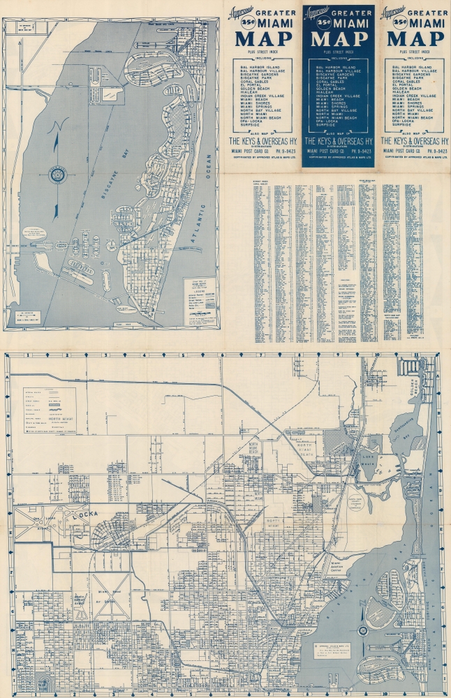 Miami and Coral Gables Area Map. - Alternate View 2