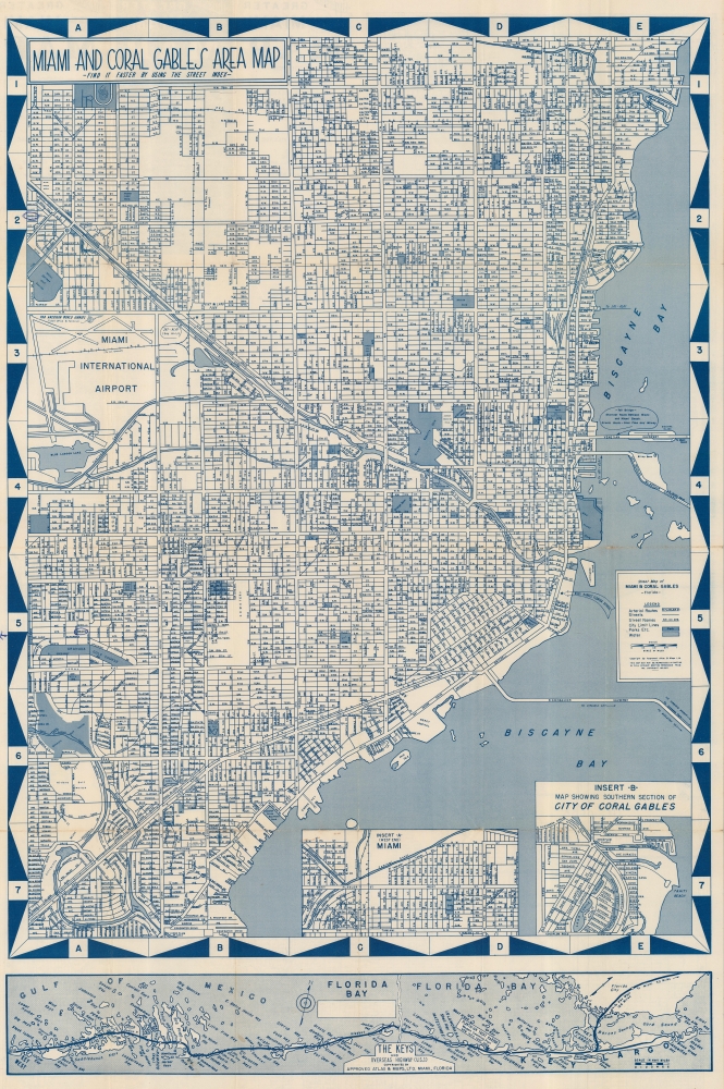 Miami and Coral Gables Area Map. - Main View