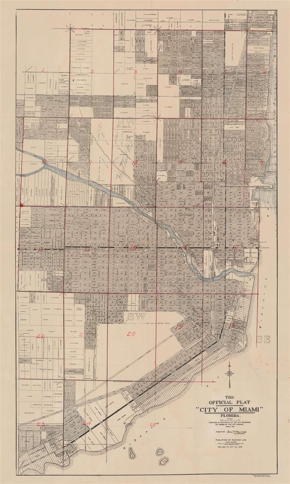 The Official Plat 'City of Miami' Florida. - Main View