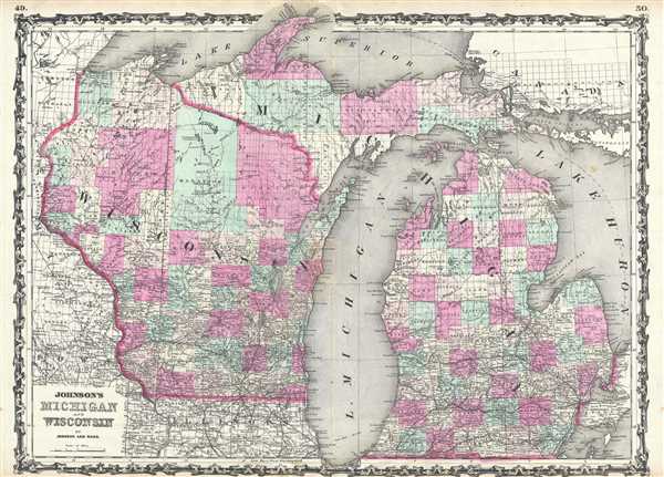 Johnson's Michigan and Wisconsin. - Main View