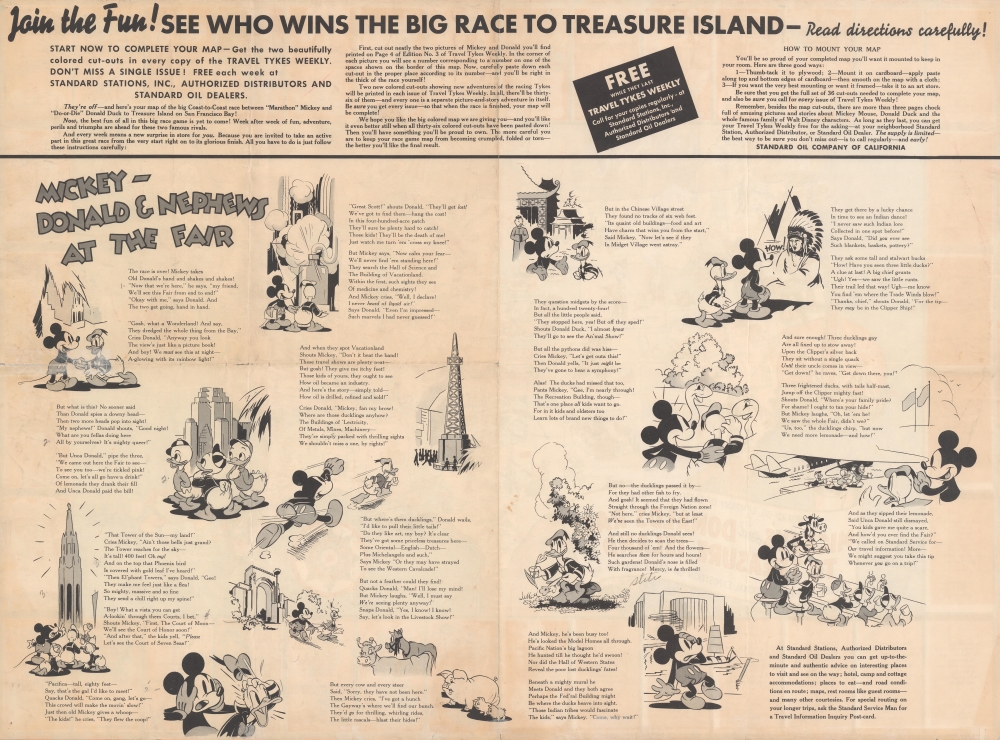 Standard Oil Company of California Presents Mickey's and Donald's Race to Treasure Island Golden Gate International Exposition on San Francisco Bay. - Alternate View 1