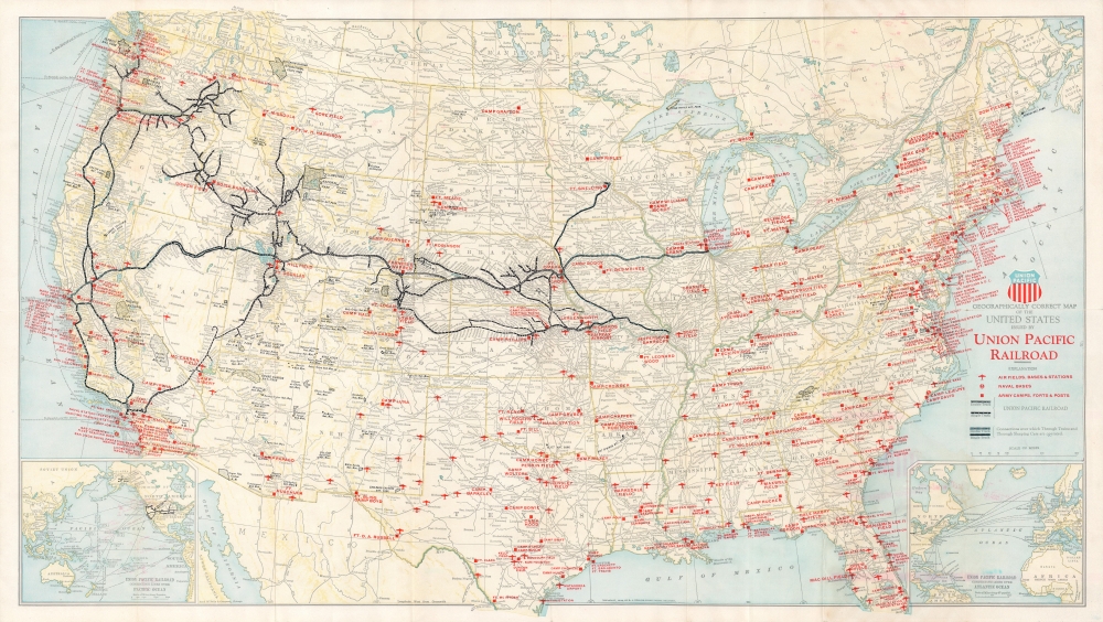 Geographically correct map of the United States issued by Union Pacific Railroad. - Main View