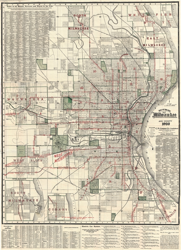 Map of the City of Milwaukee and Vicinity. - Main View