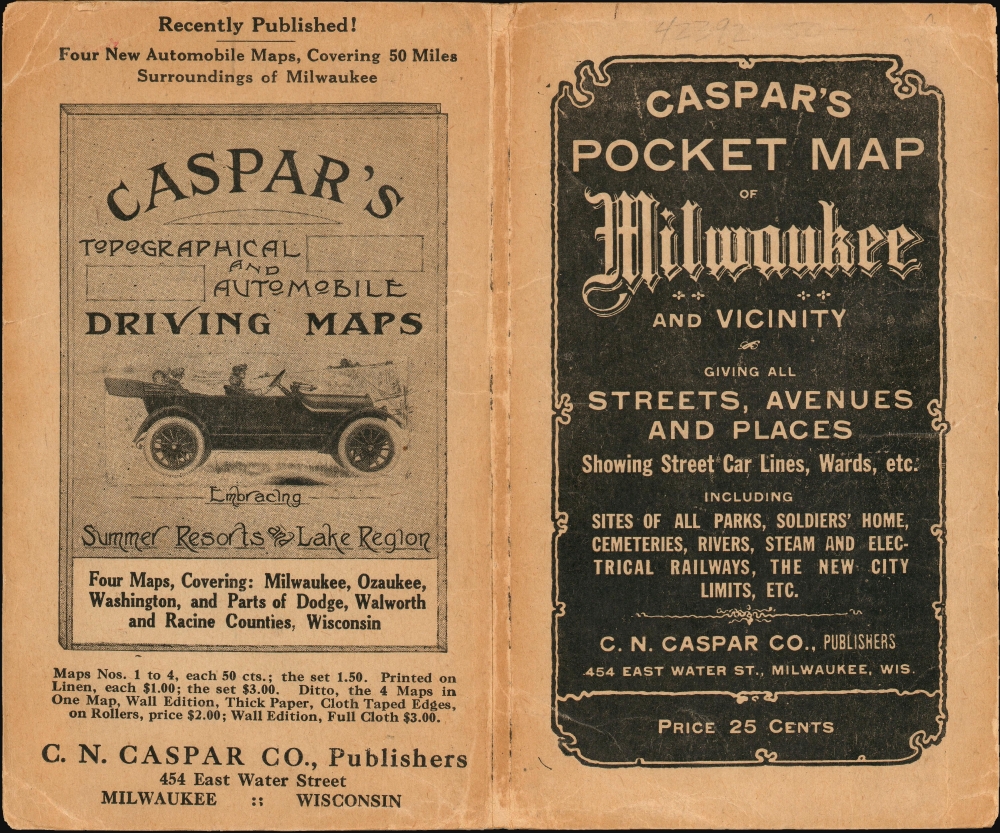 Caspar's Official Map of the City of Milwaukee and Vicinity. - Alternate View 1