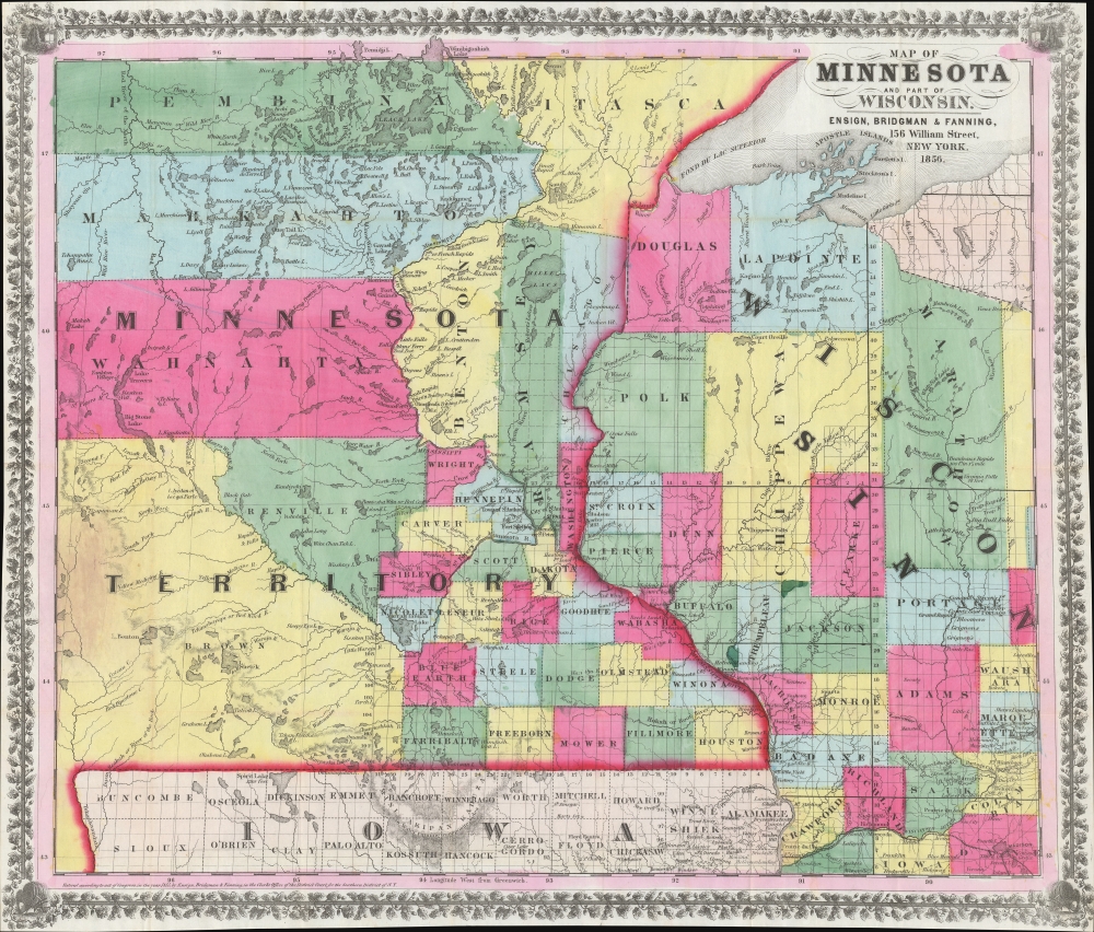 Map of Minnesota and Part of Wisconsin. - Main View