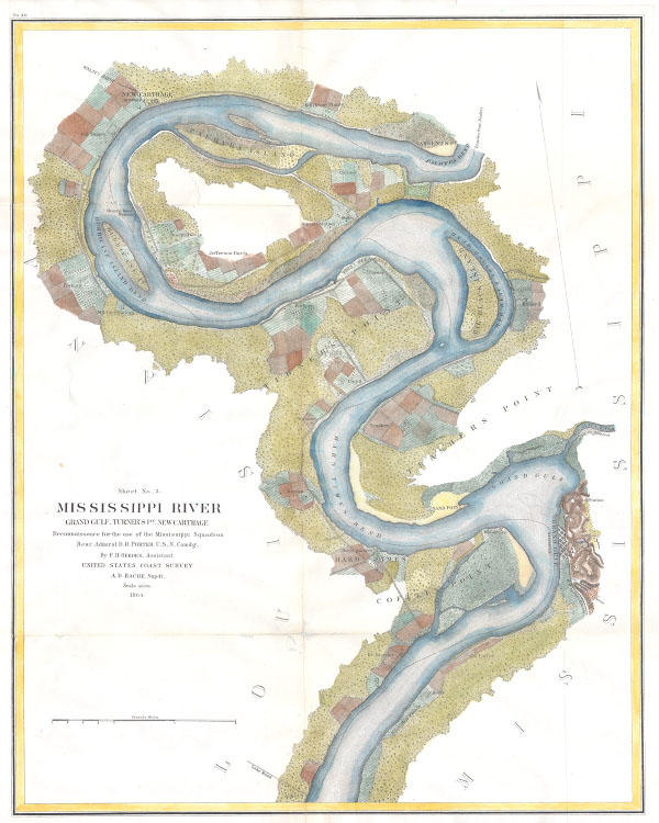 Mississippi River Grand Gulf, Turner’s Point, New Carthage Reconnaissance for the use of the Mississippi Squadron - Main View