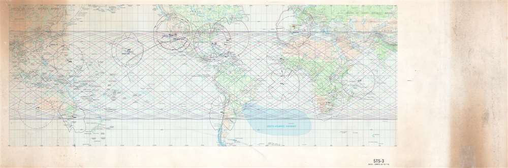 Space Shuttle Mission Chart STS-3 Front - Orbits 1 to 64. STS-3. Back - Orbits 65 to 116. - Alternate View 2