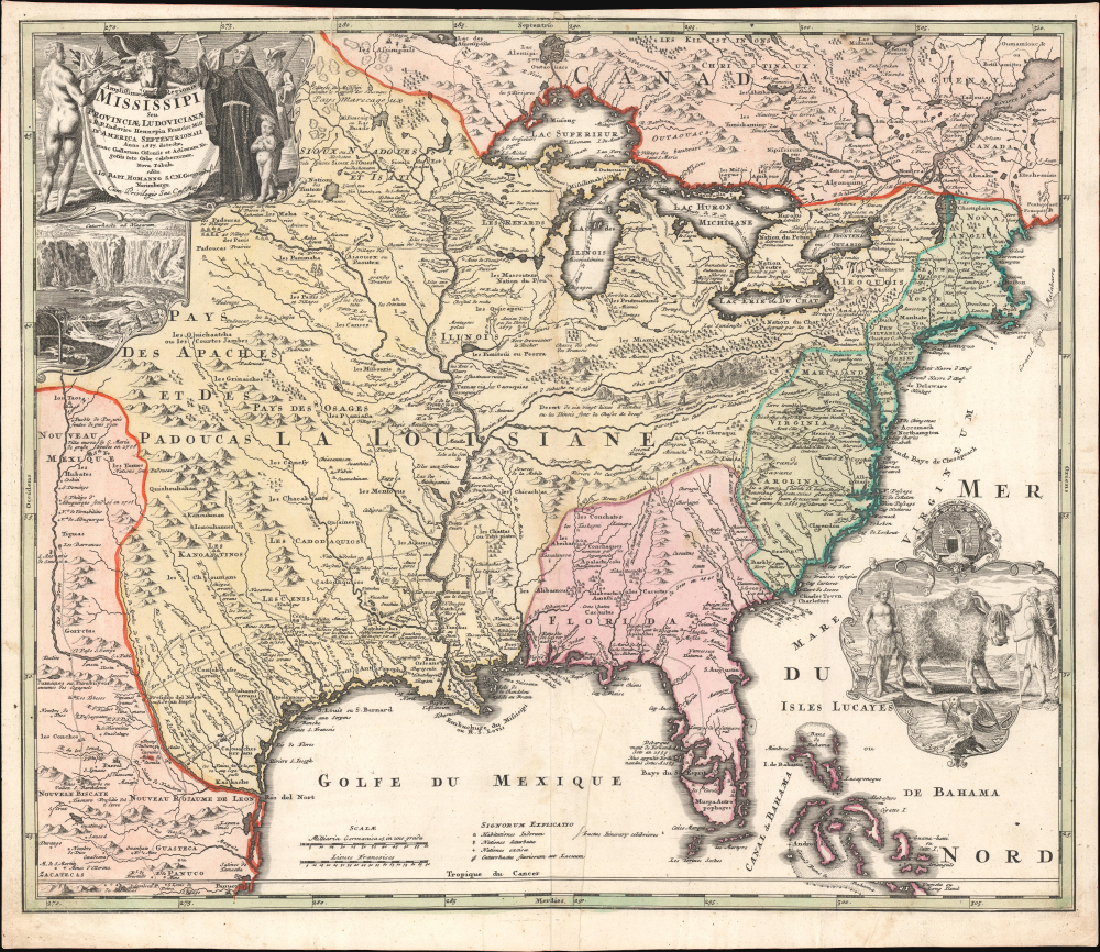 Amplissimae Regionis Mississipi seu Provinciae Ludovicianae a R.P. Ludovico Hennepin Francisc Miss in America Septentrionali Anno 1687. Detectae, Nunc Gallorum Coloniis et Actionum Negotiis Toto Orbe Celeberrimae. - Main View