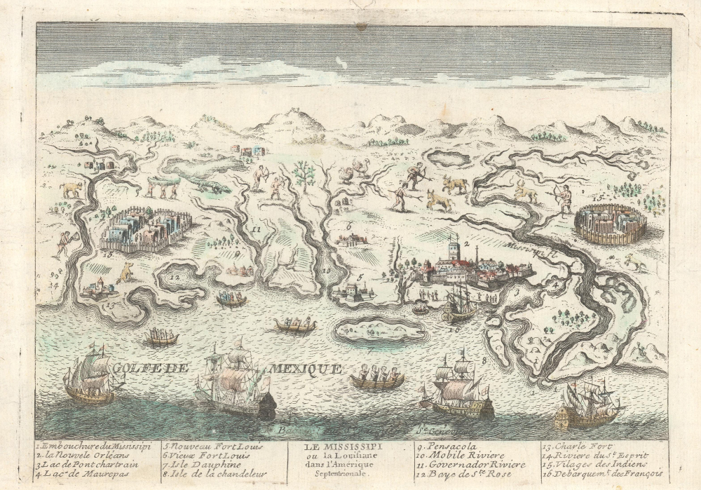 Le Mississipi ou la Louisiane dans l'Amerique Septentrionale. - Main View