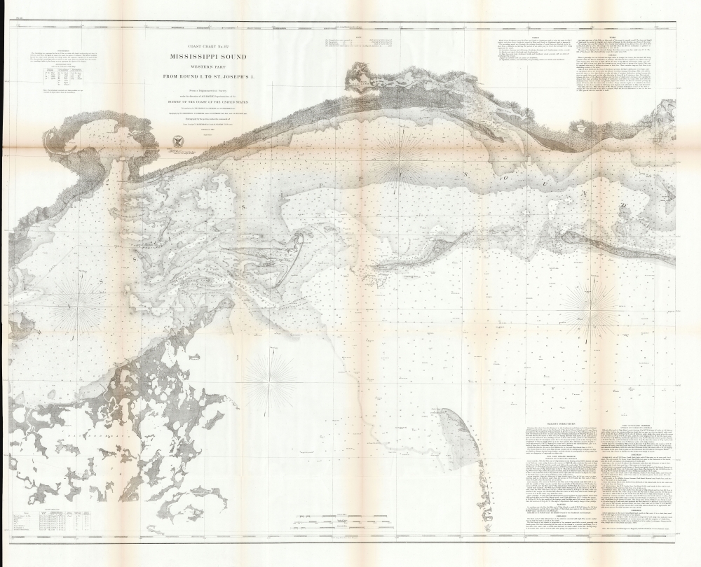 Coast Chart No. 92 Mississippi Sound Western Part From Round I. to St. Joseph's I. - Main View